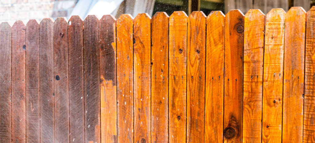 cleaning a timber fence fencing central coast