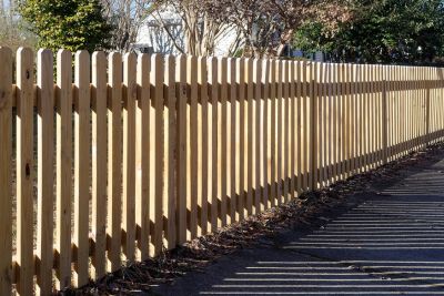 timber picket fence